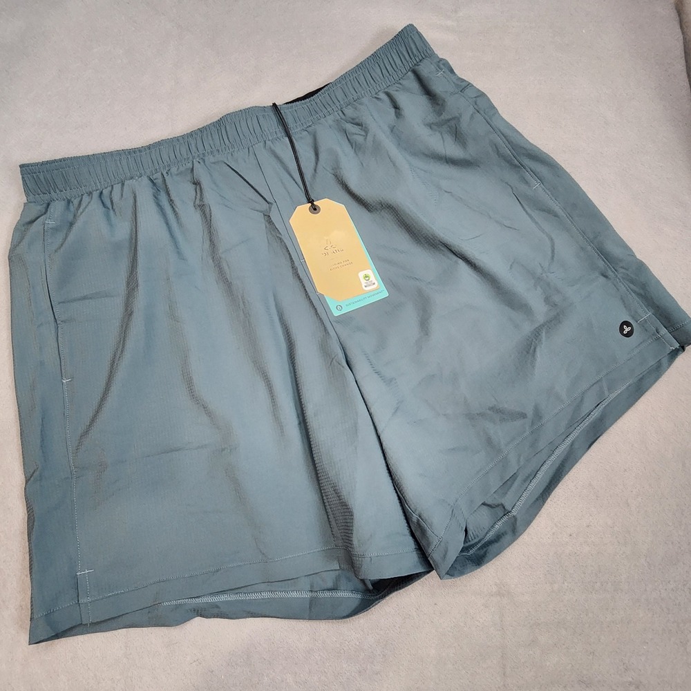 prAna Peak To Pavement Lined Short Grey Blue Performance Mens XL 6in